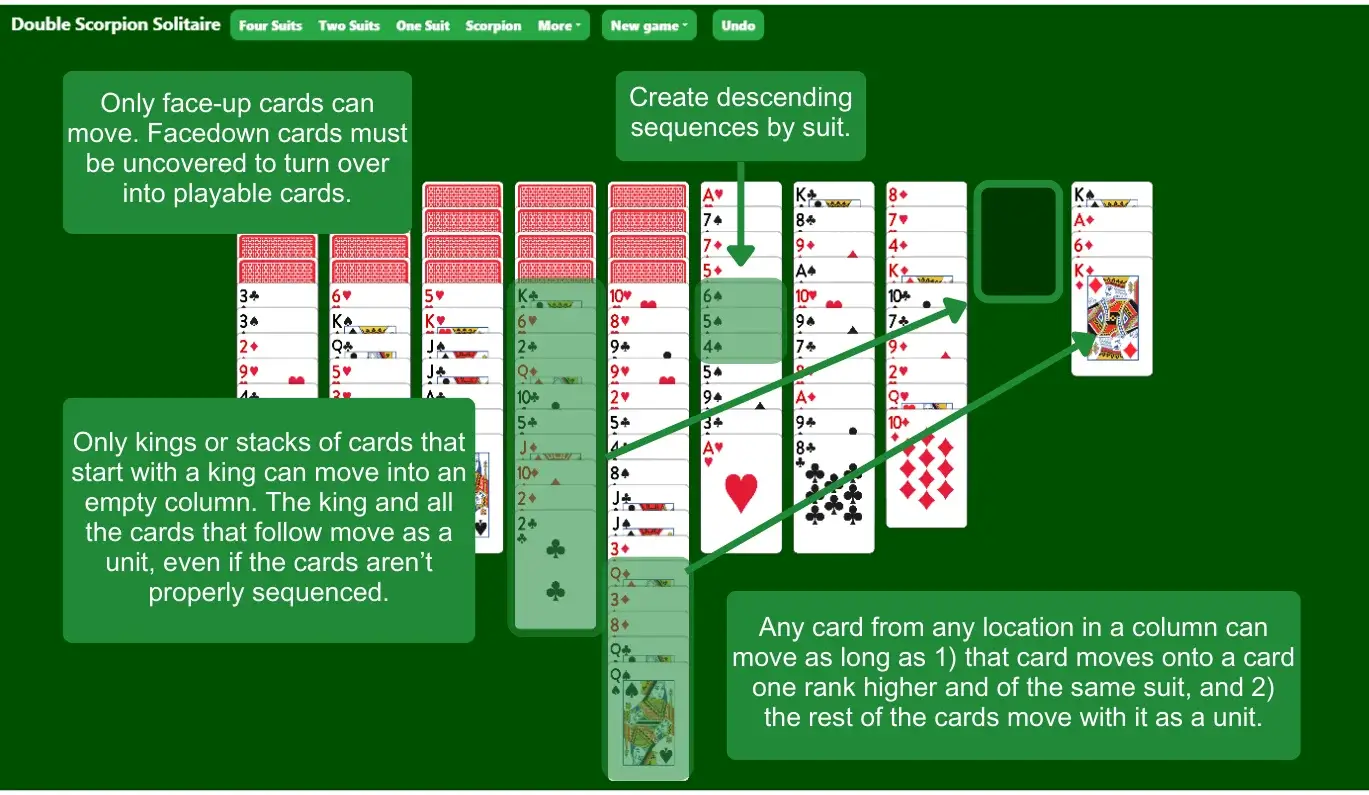 Double Scorpion Solitaire Rules